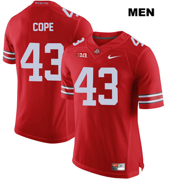 Ohio State Buckeyes Men's Robert Cope #43 Red Authentic Nike College NCAA Stitched Football Jersey HK19U12CP